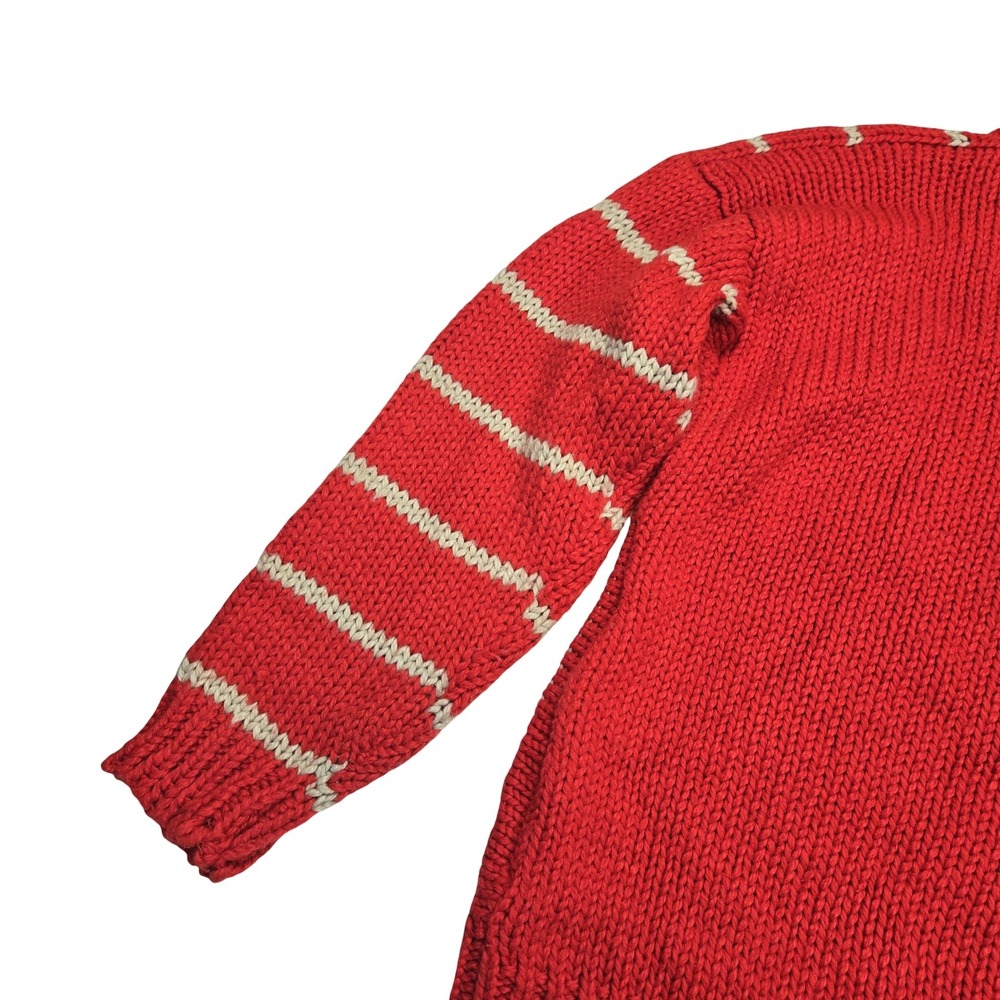 One Step Up Vintage 60s Red Striped Knit Sweater Member of 1965 Graphic MD - Picture 7 of 10